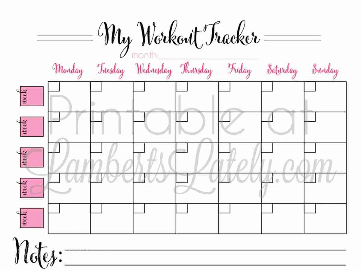 printable workout calendar free gym goal setting board dry erase